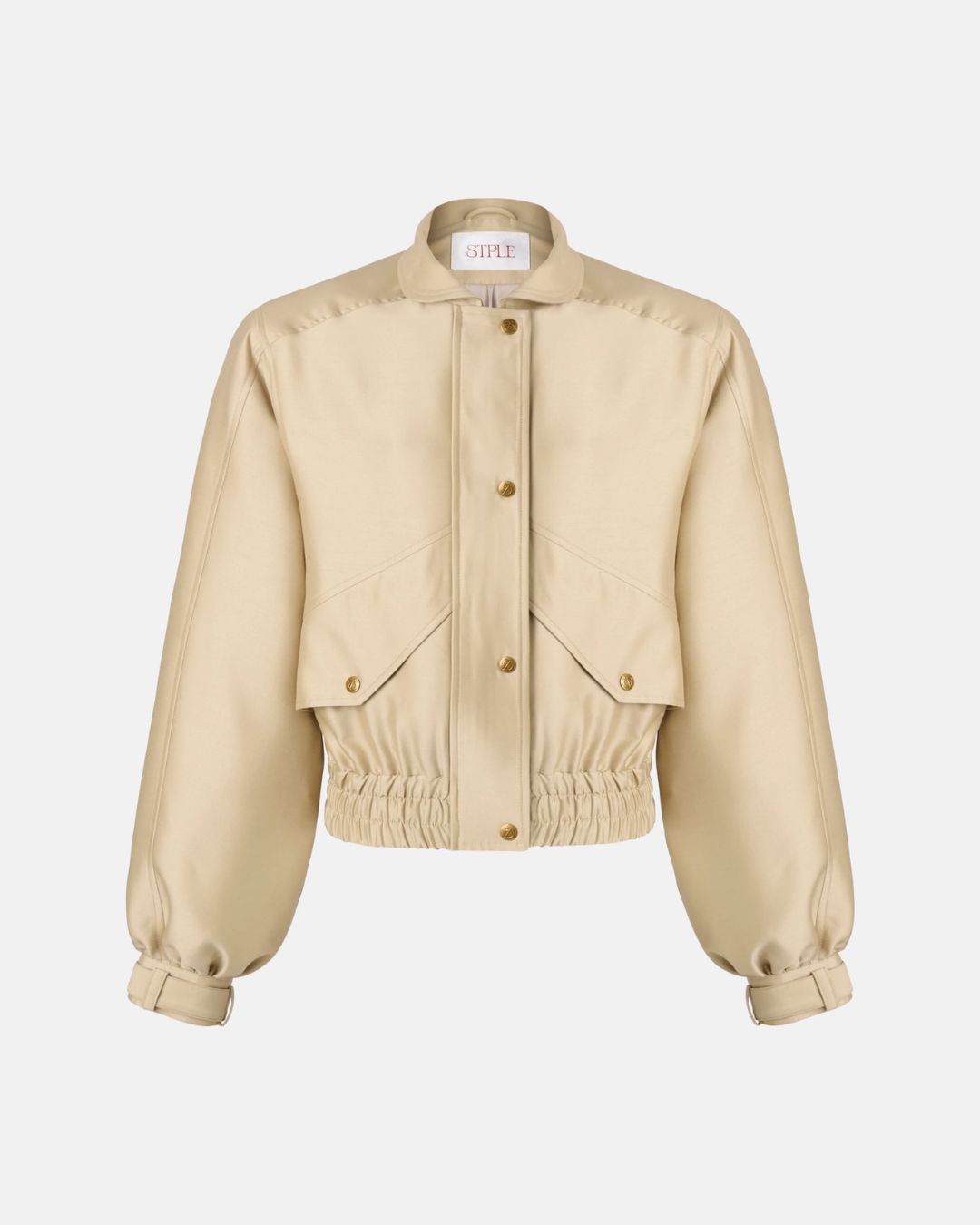 CROPPED BOMBER JACKET IN ECRU
