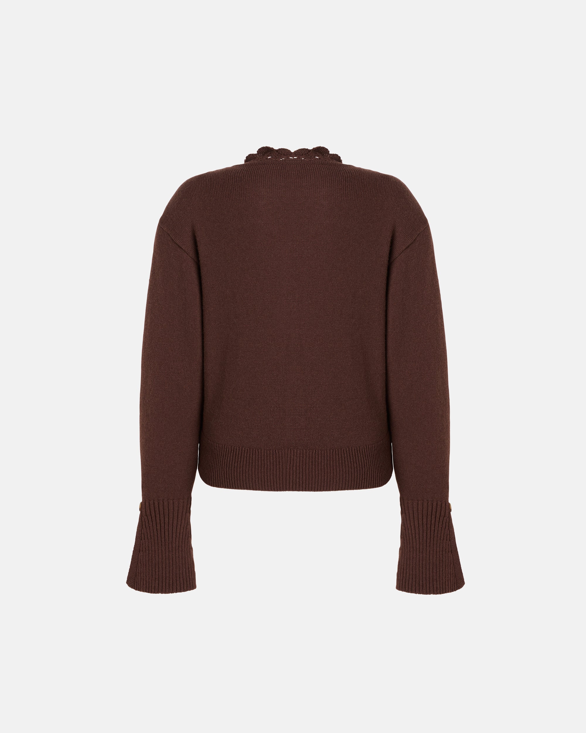 HIGH-NECK KNIT JUMPER IN MOCHA
