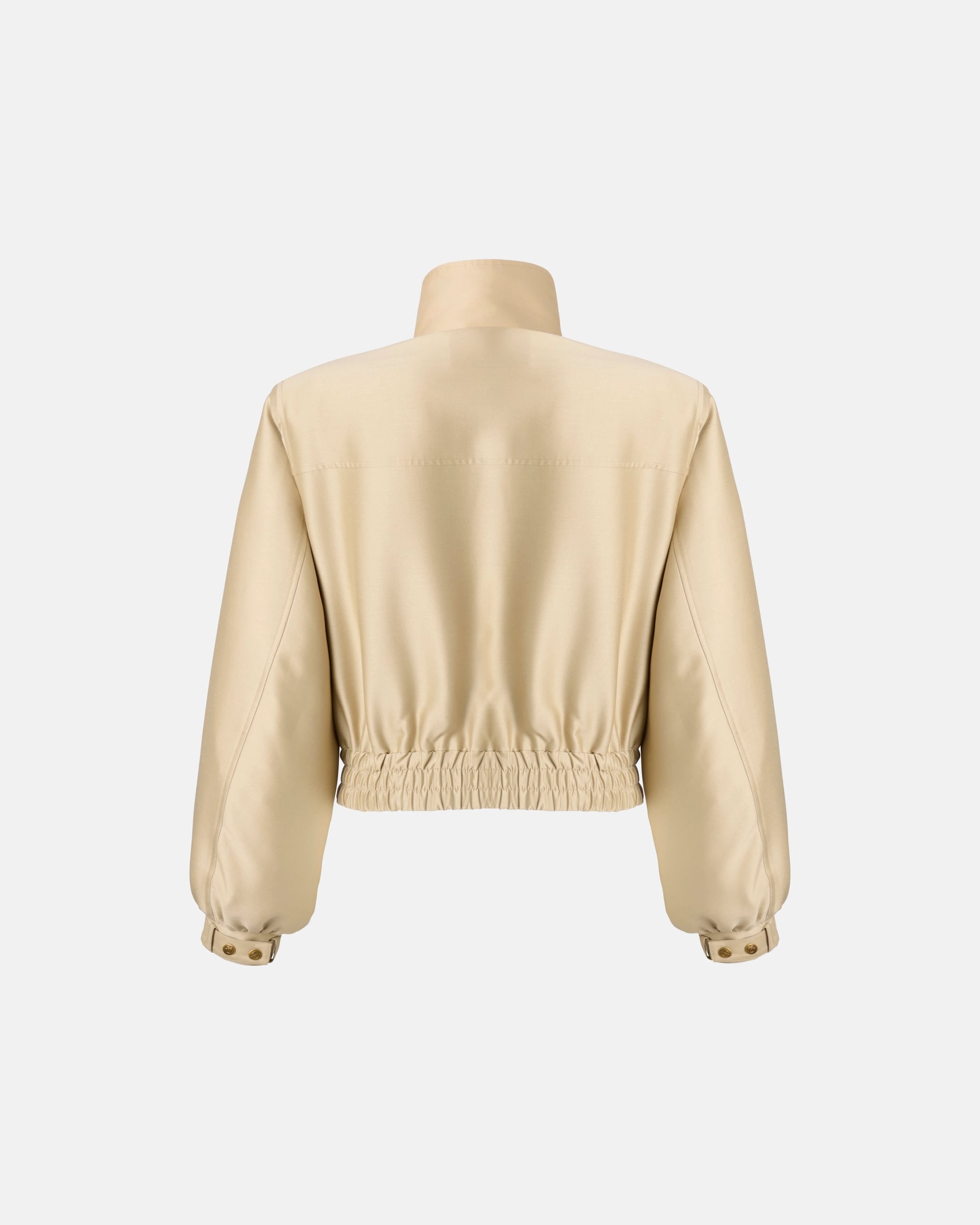 CROPPED BOMBER JACKET IN ECRU