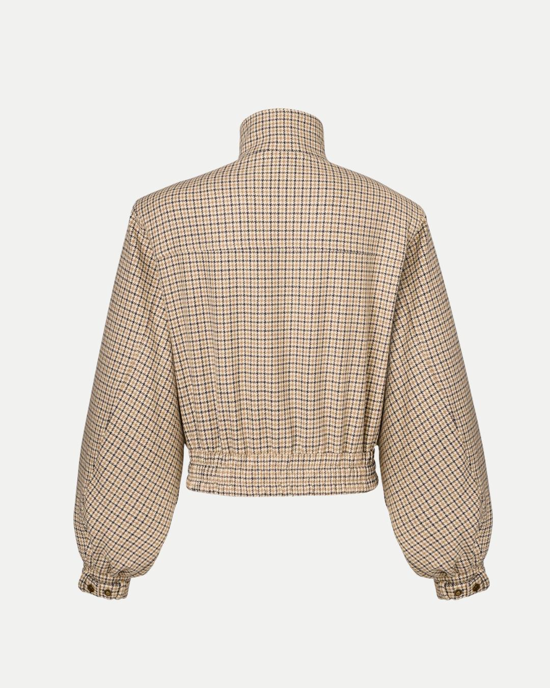 CROPPED BOMBER JACKET IN HOUNDSTOOTH