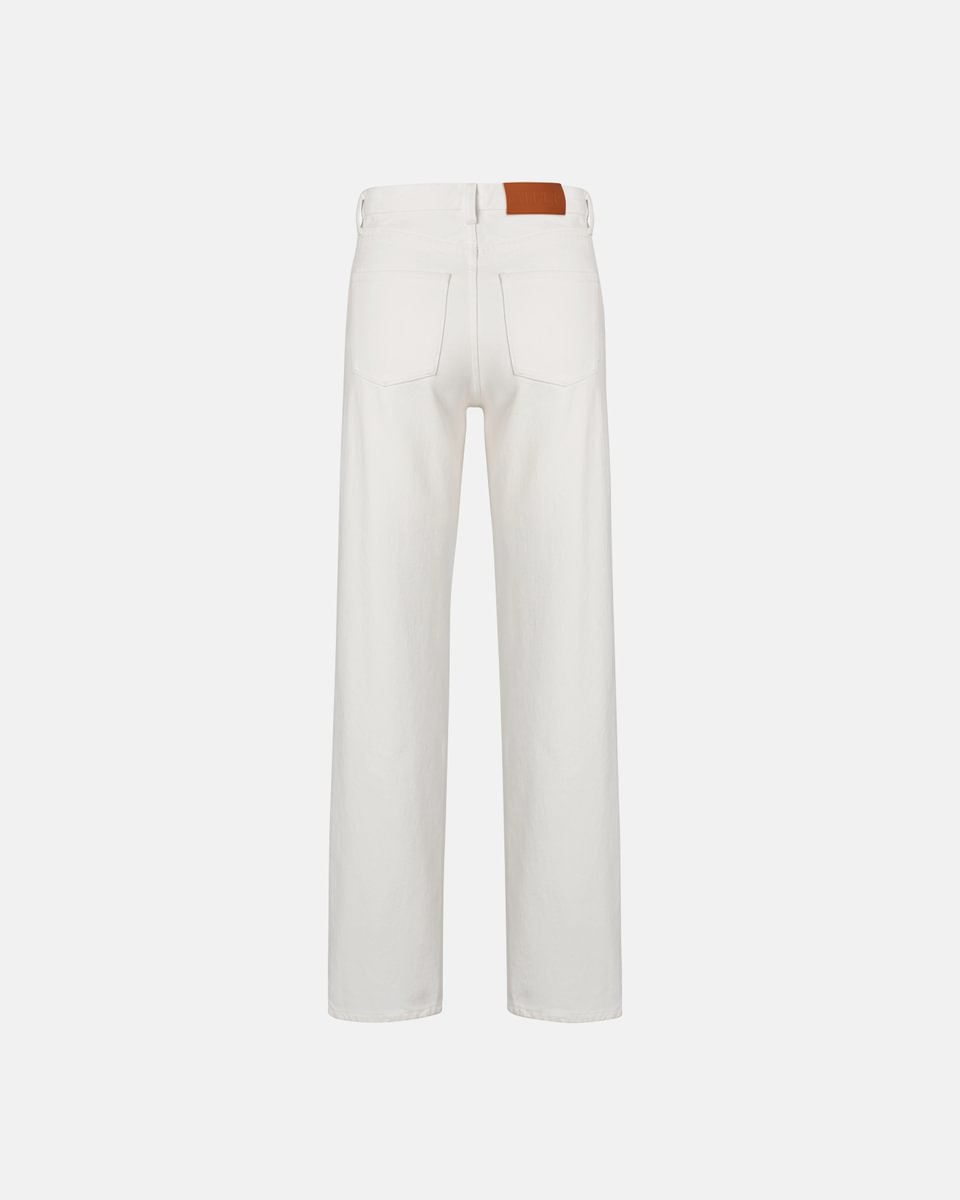 HIGH-RISE STRAIGHT JEANS IN WHITE DENIM