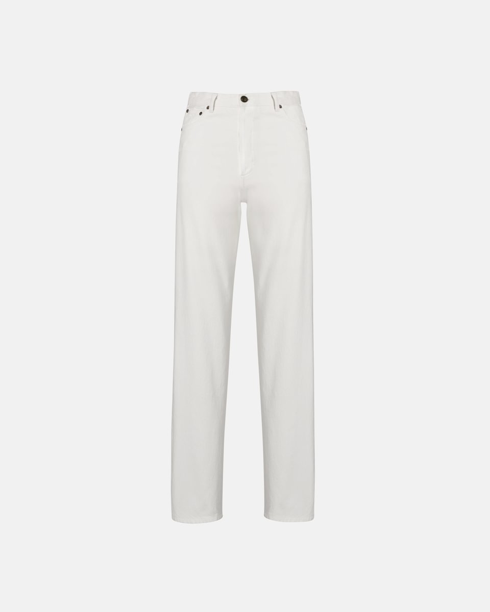 HIGH-RISE STRAIGHT JEANS IN WHITE DENIM